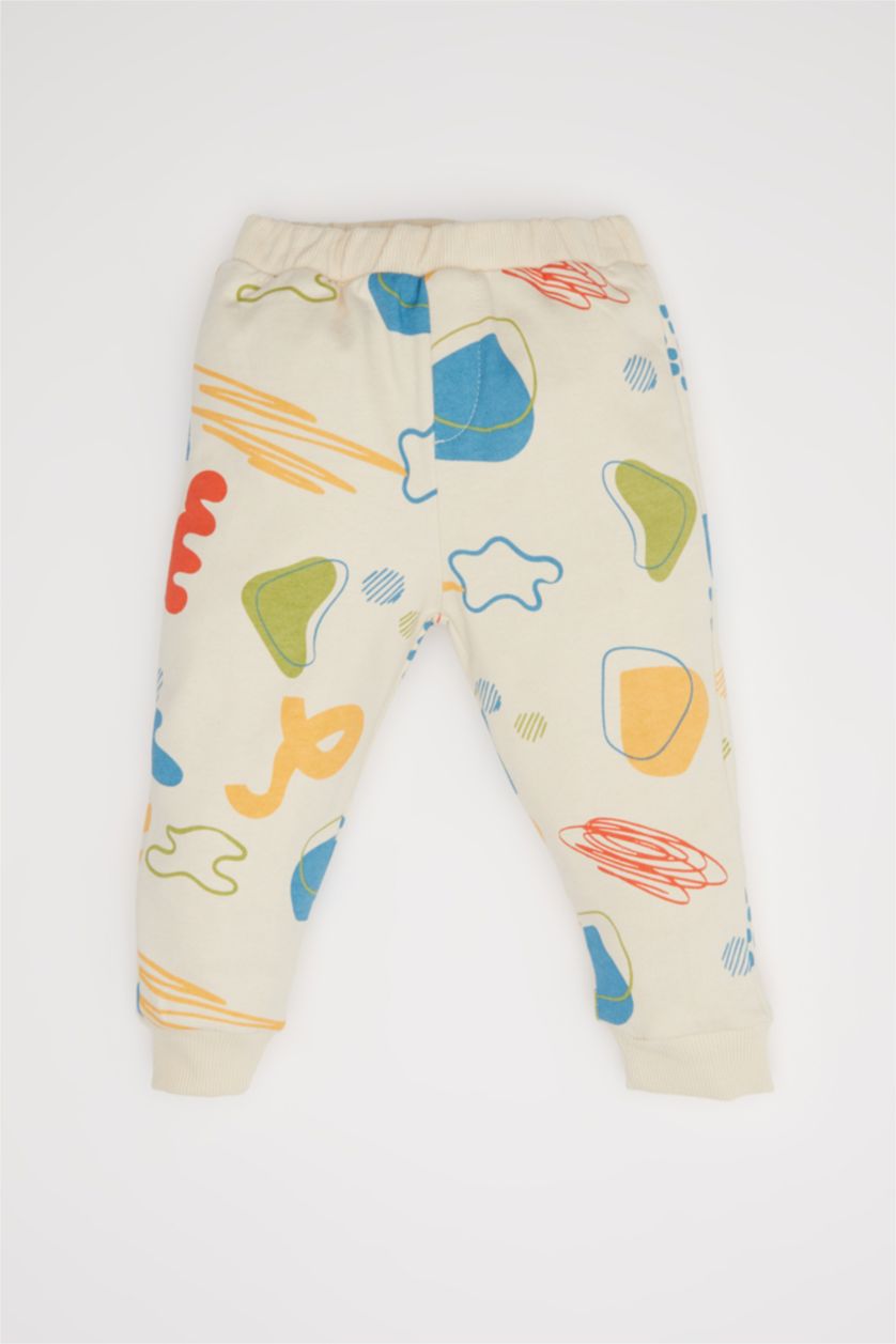 Erkek Bebek Açık Taş Erkek Bebek 2'li Takım Desenli Sweatshirt Alt