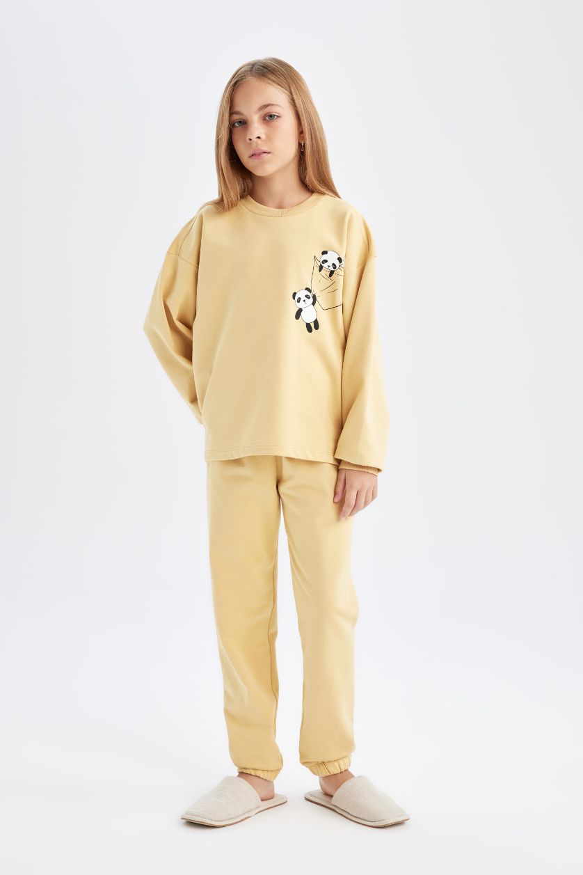 FILLES Jaune Clair Pyjama de 2 pièces imprimé pour Fille