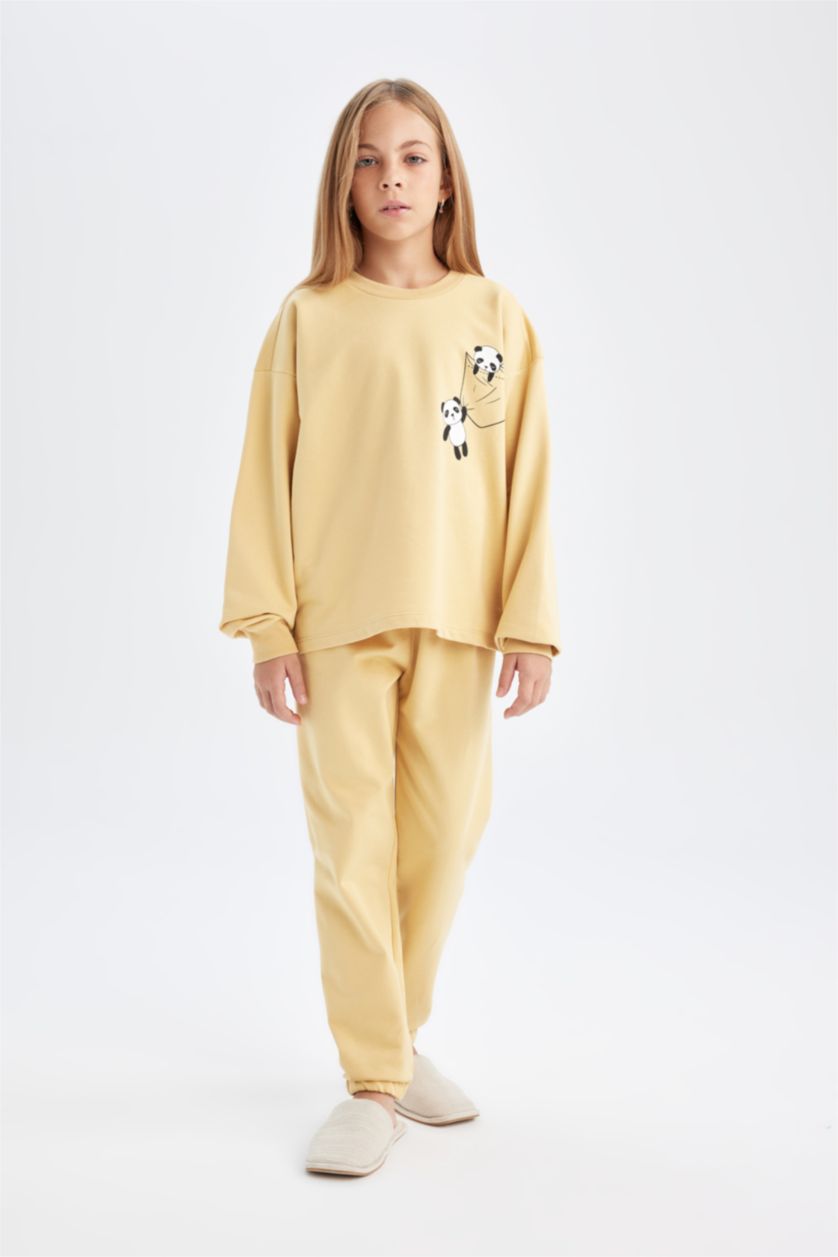 FILLES Jaune Clair Pyjama de 2 pièces imprimé pour Fille