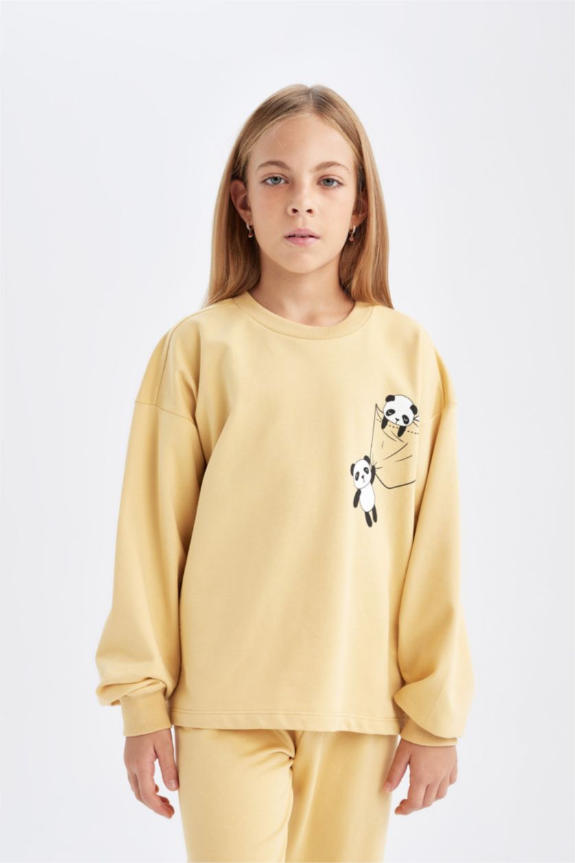 FILLES Jaune Clair Pyjama de 2 pièces imprimé pour Fille