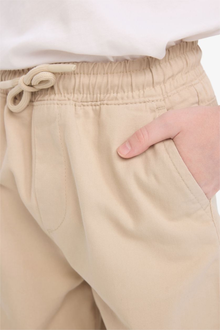 Erkek Çocuk - Genç Erkek Bej Düz Paça Basic Düz Gabardin Pantolon Erkek Çocuk
