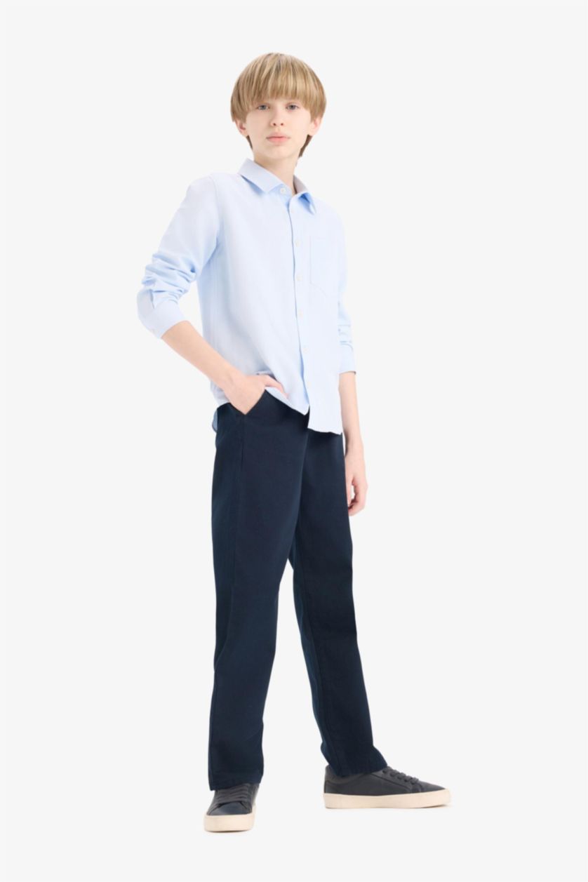 Young Boys - Teen Boys NAVY Boy Straight Leg Basic Gabardine Trousers