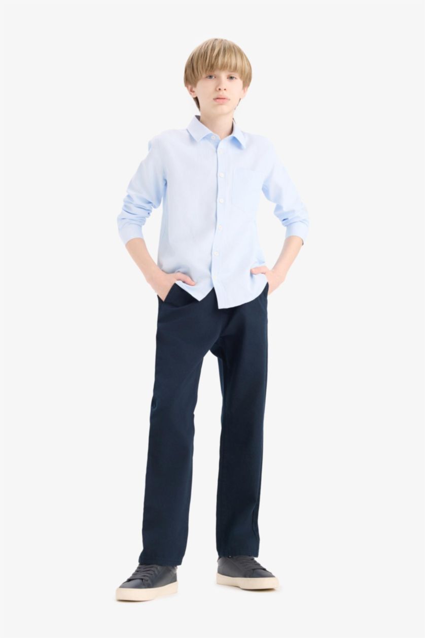 Young Boys - Teen Boys NAVY Boy Straight Leg Basic Gabardine Trousers