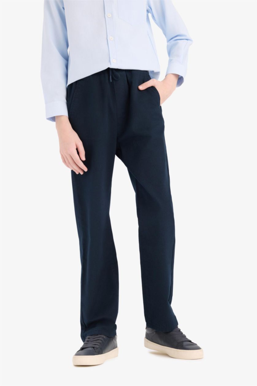 Young Boys - Teen Boys NAVY Boy Straight Leg Basic Gabardine Trousers