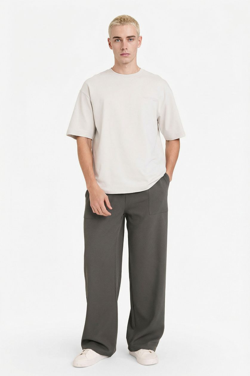 Erkek Taş Nefes Alabilen Boxy Fit Tişört