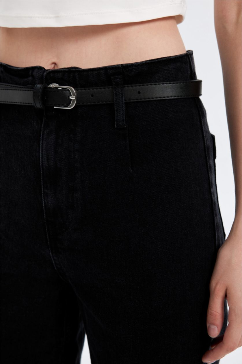 WOMAN Black High Waist Culotte Fit Trousers