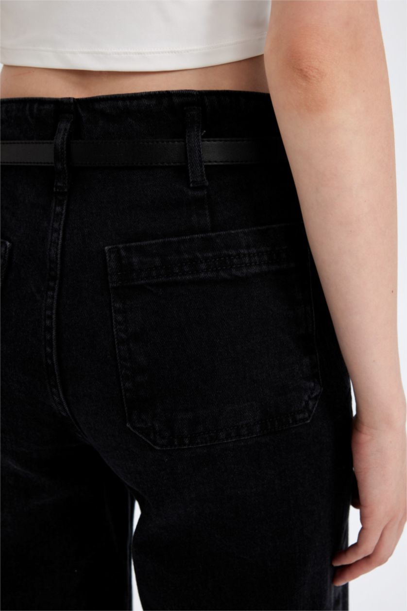WOMAN Black High Waist Culotte Fit Trousers