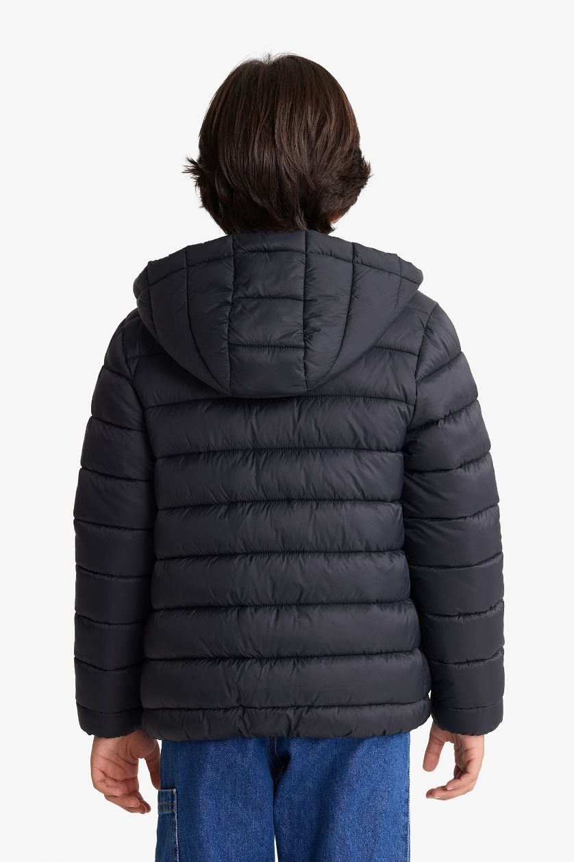 BOYS & TEENS Black Boy Waterproof Hooded Jacket