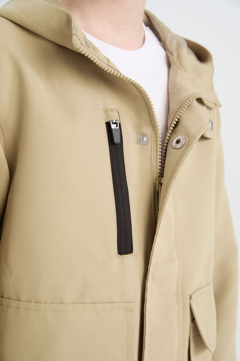 أولادي كاكي فاتح جاكيت مطر اولادي كاكي فاتح وتر بروف بكابيشون