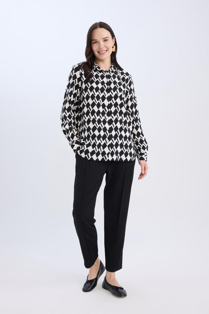 حريمي أسود بنطلون بيزك كاروت فيت بجيب ورجل ضيقة