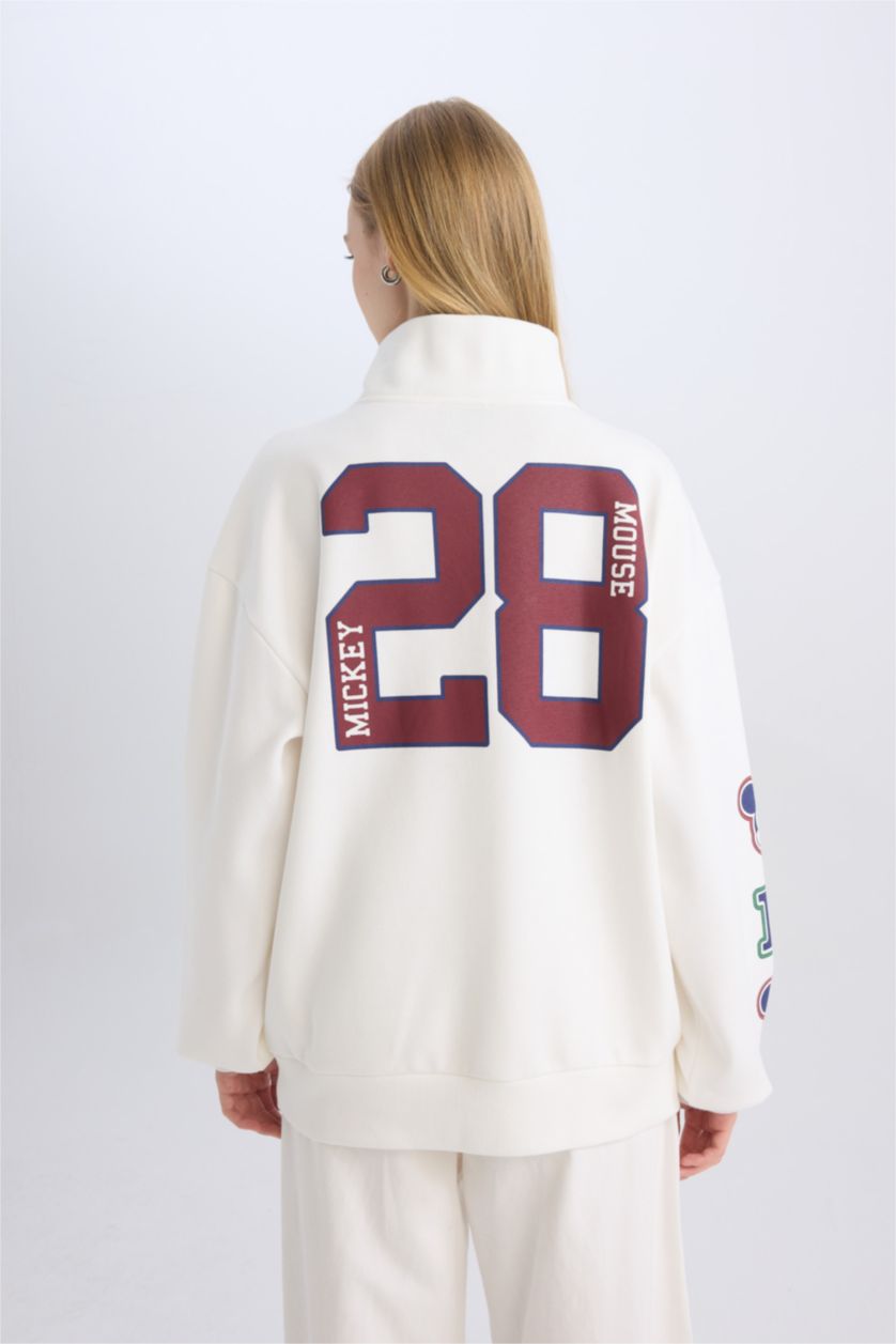 Әйелдерге АҚ Coool Disney Mickey & Minnie Лицензиялық үлкен пішім үлкен жартылай найзағай Свитер