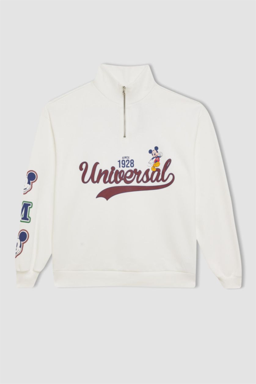 Әйелдерге АҚ Coool Disney Mickey & Minnie Лицензиялық үлкен пішім үлкен жартылай найзағай Свитер