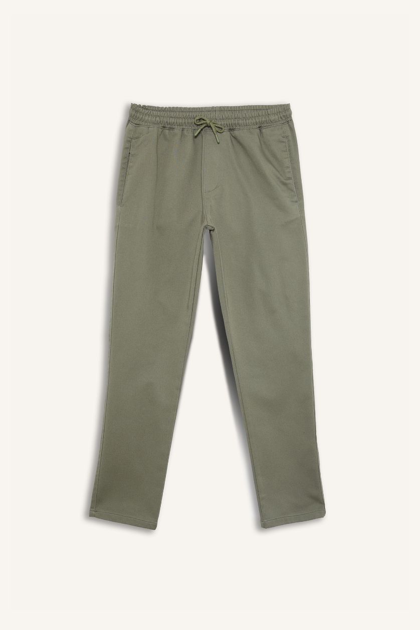 MAN Light Green Combed Waist Tied Jogger Pants