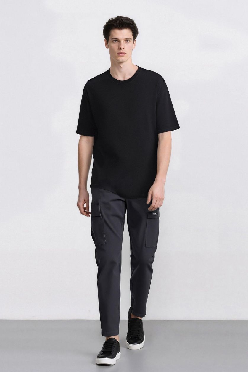 رجال أنثرا بنطلون كارجو قصة مريحة برجل عادي وجيب