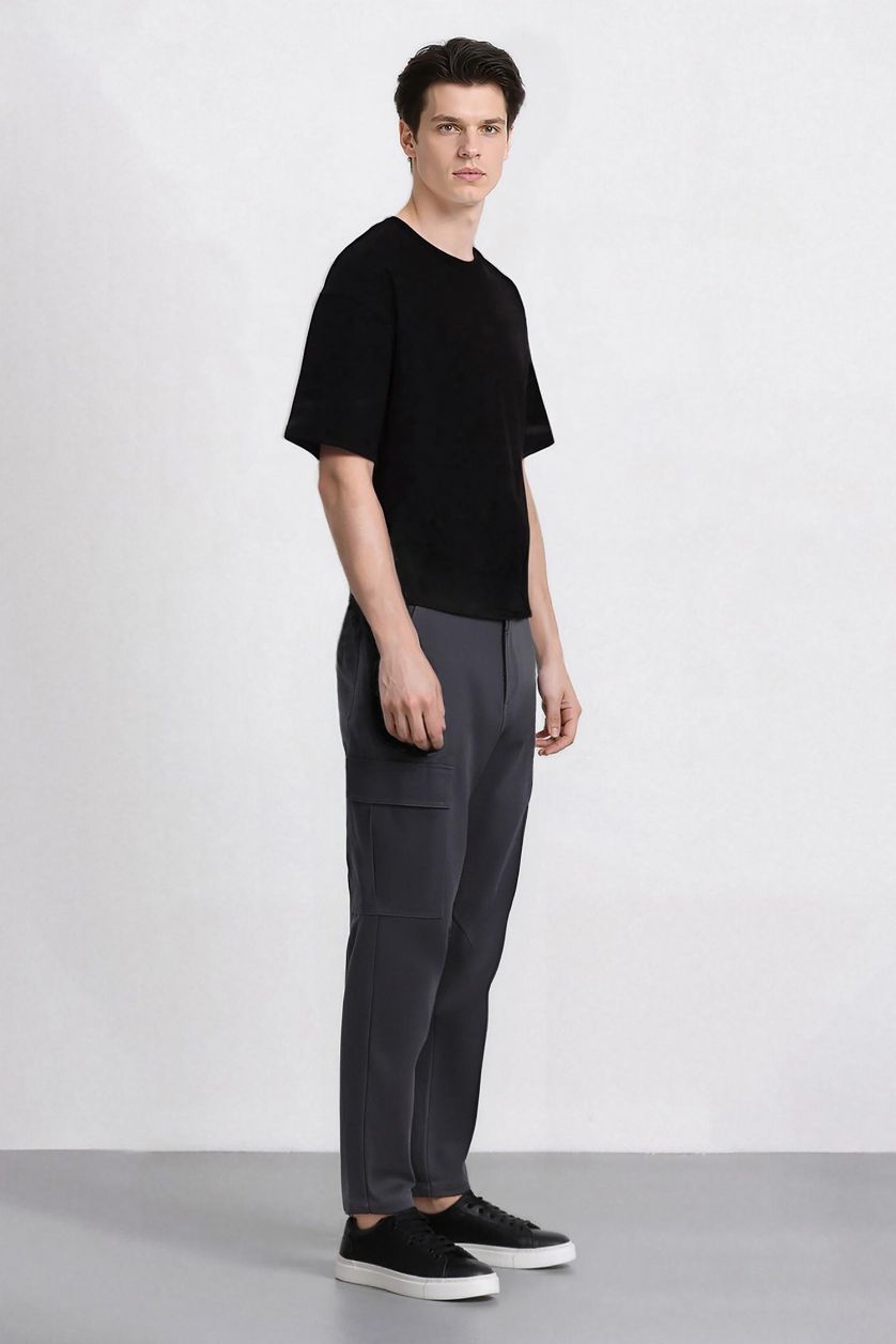 رجال أنثرا بنطلون كارجو قصة مريحة برجل عادي وجيب