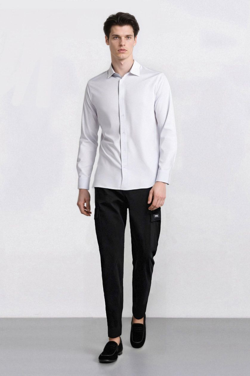 Мужчины Черный Летние брюки с прямыми штанинами и карманами, Relax Fit