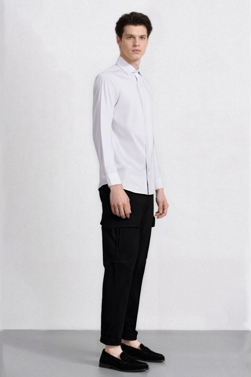 Мужчины Черный Летние брюки с прямыми штанинами и карманами, Relax Fit