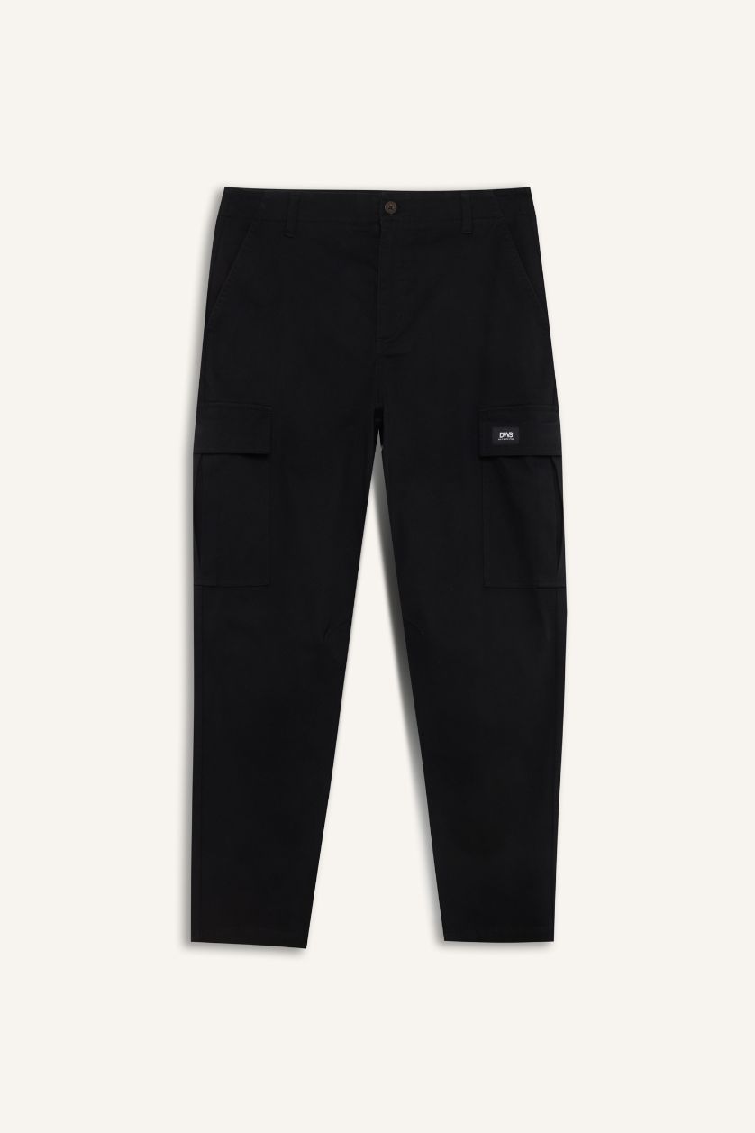 Мужчины Черный Летние брюки с прямыми штанинами и карманами, Relax Fit