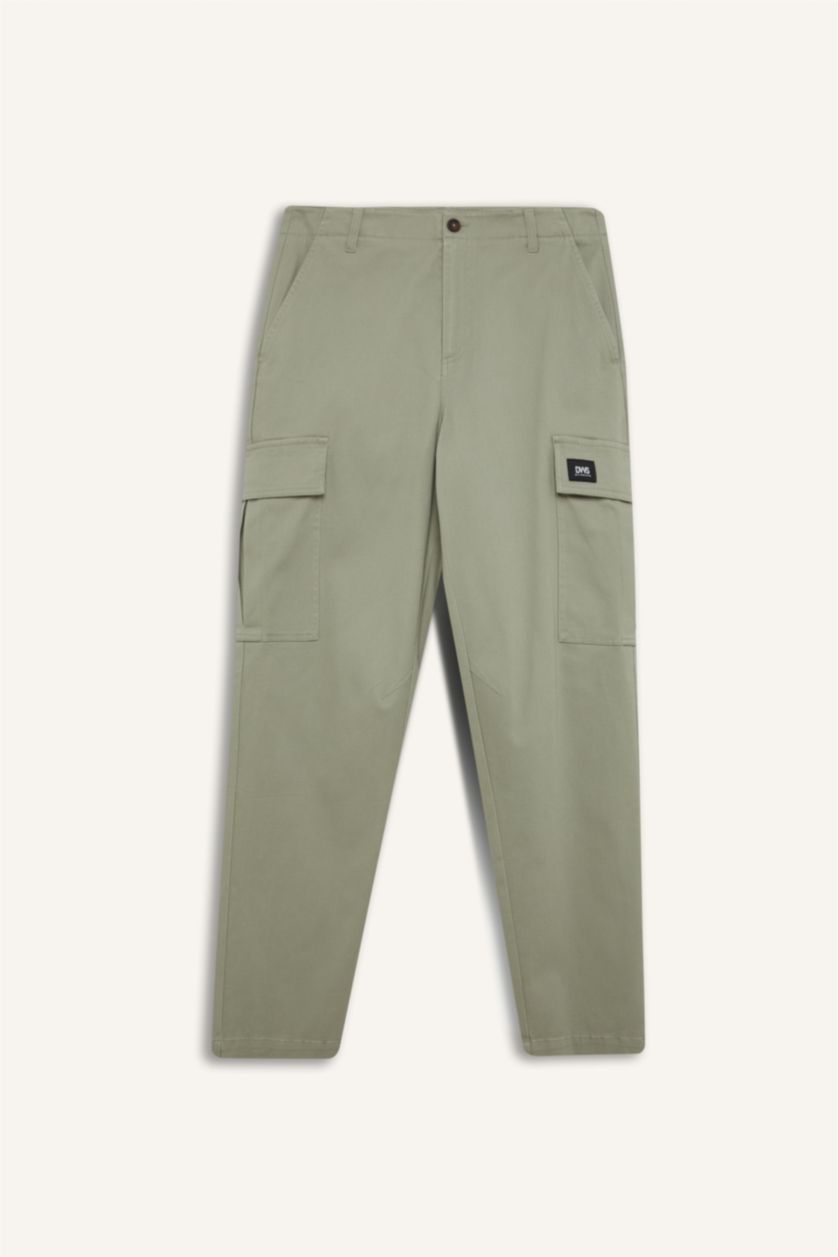 Erkek Açık Haki Relax Fit Rahat Kesim Yazlık Pantolon Kargo Cepli Düz Paça