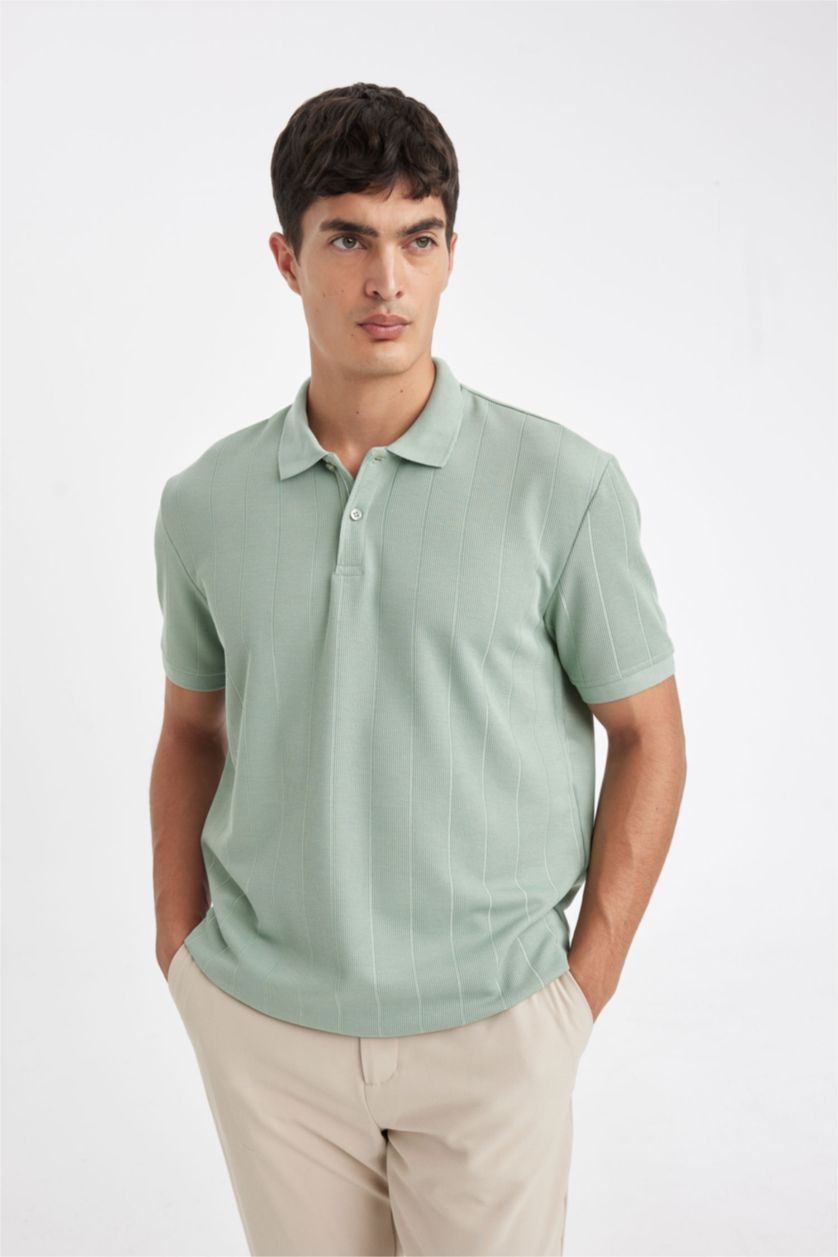 Erkek Açık Yeşil New Regular Fit Polo Yaka Kısa Kollu Tişört