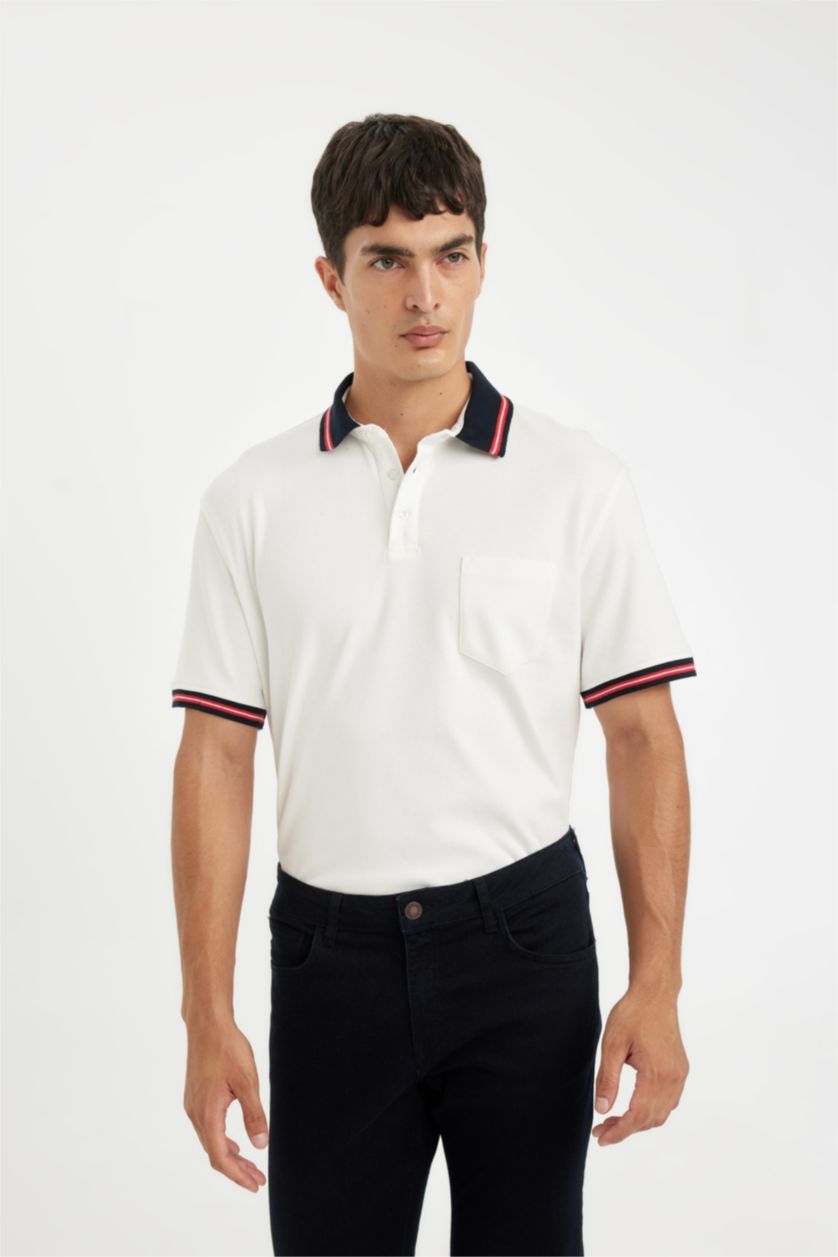 MAN White New Regular Fit  Polo T-Shirt