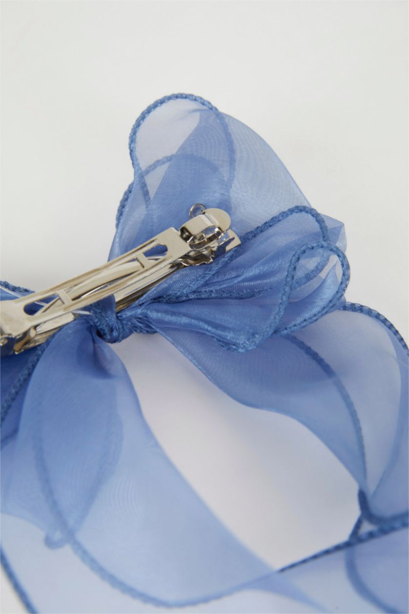 Woman Light Blue Blue Bow Hair Clip