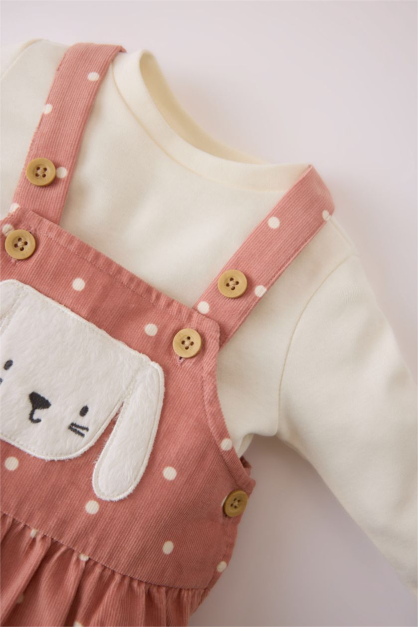 BABY GIRL Rose Baby Girl Long Sleeve Top Overalls 2 Piece Set