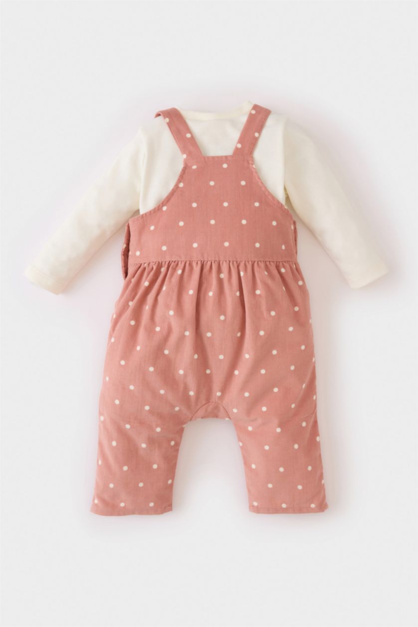 BABY GIRL Rose Baby Girl Long Sleeve Top Overalls 2 Piece Set