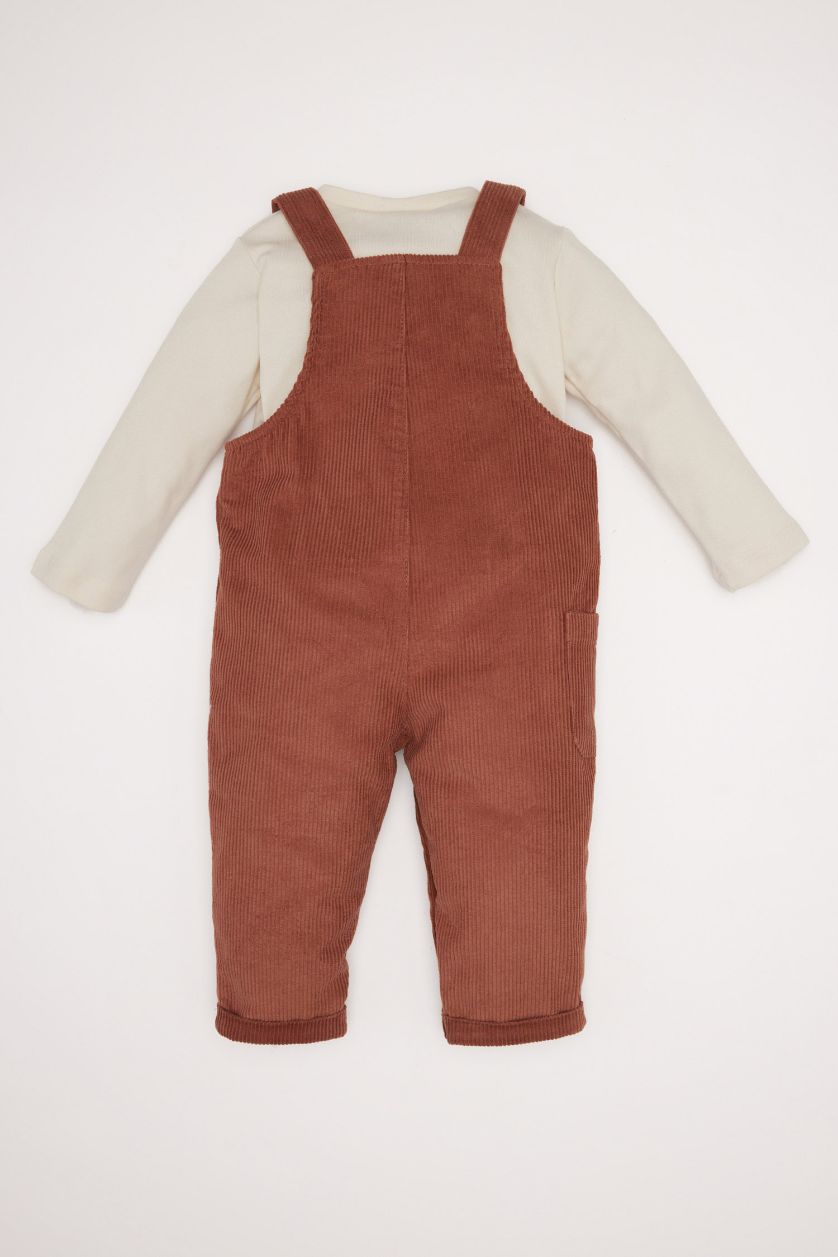 BÉBÉ GARÇON Marron Clair Ensemble Salopette imprimé ours et T-shirt à manches longues pour Bébé Garçon