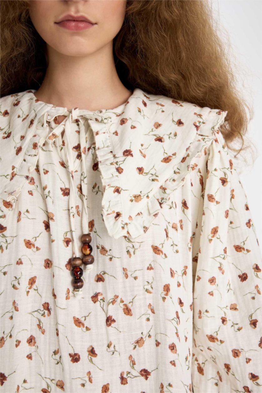 Kadın Ekru Müslin Elbise