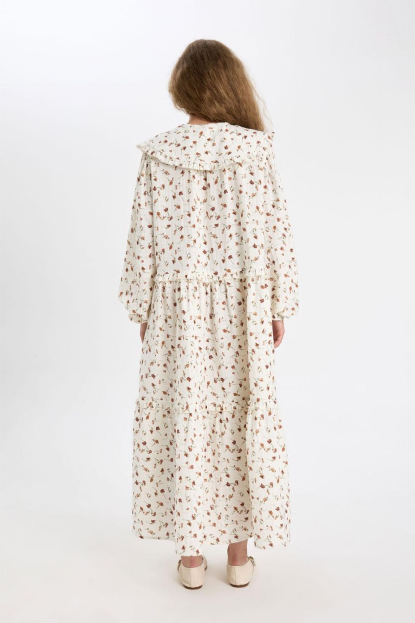 Kadın Ekru Müslin Elbise