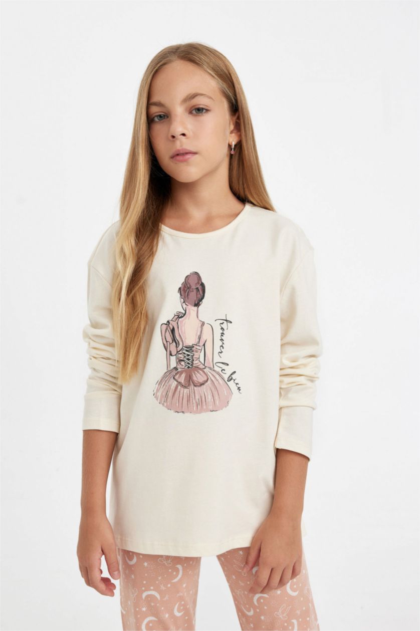 FILLES Beige Ensemble de pyjama imprimé pour Fille