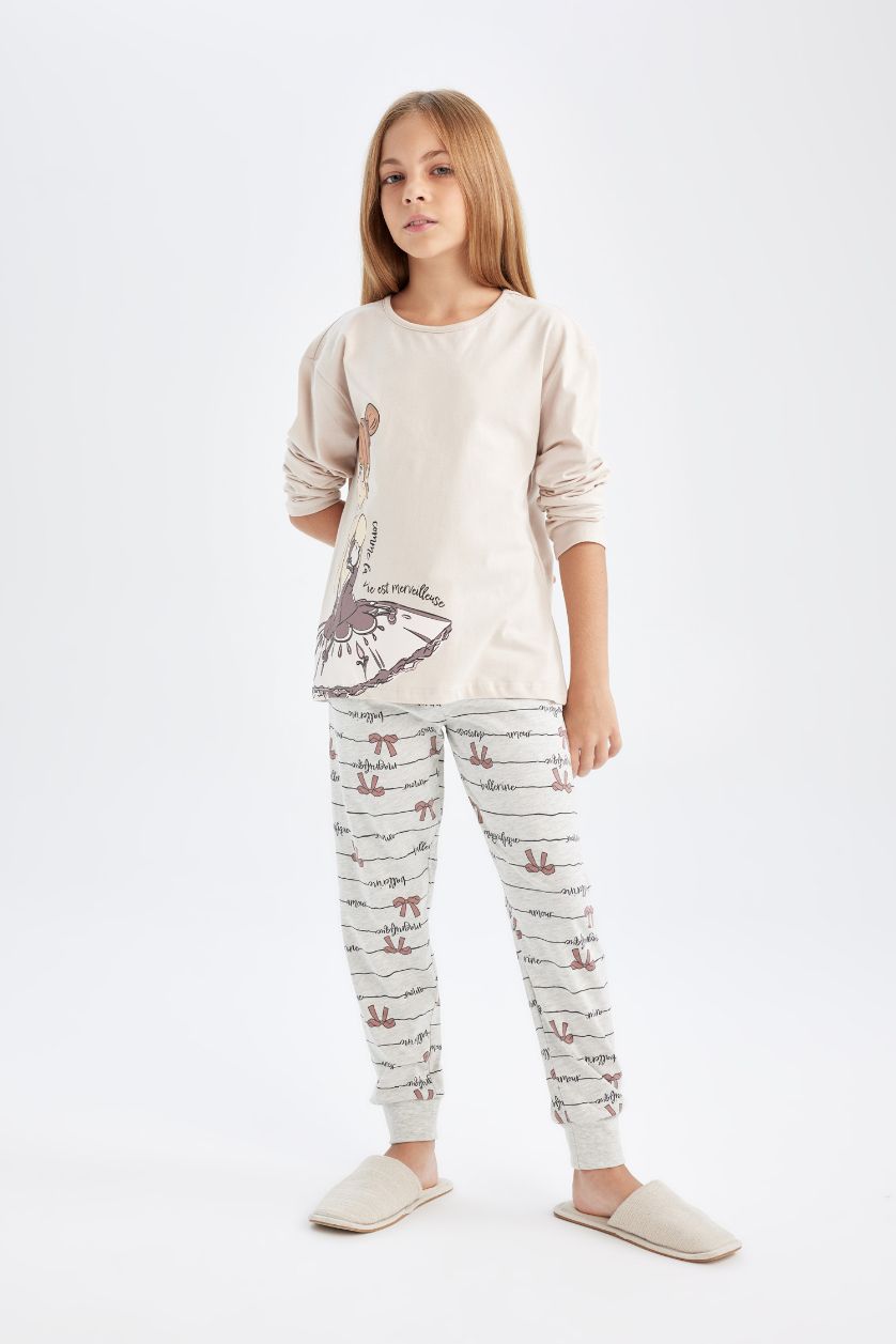 FILLES Beige Clair Pyjama 2 pièces pour Fille