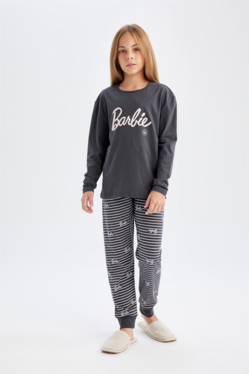 GIRLS & TEENS Anthracite Girl Barbie 2 Piece Pajama Set