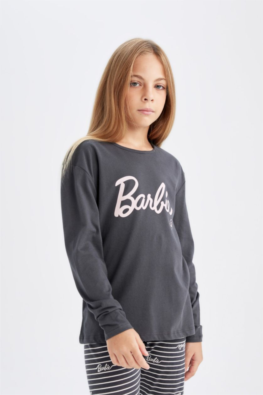 GIRLS & TEENS Anthracite Girl Barbie 2 Piece Pajama Set