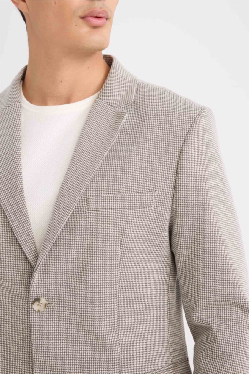 Erkek Taş Slim Fit Dar Kesim Ceket Yaka Düğmeli Blazer Ceket