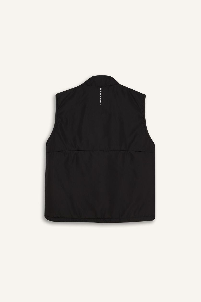 نساء أسود يلك نفخ رياضي قصة عادية بجيب مقاوم للماء من DeFactoFit