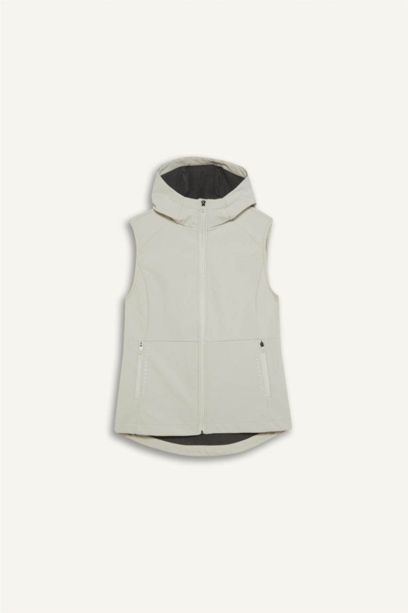 حريمي اللون الحجري فيست رياضي وتر بروف سوفتشيل سليم فيت بكابيشون من DeFactoFit