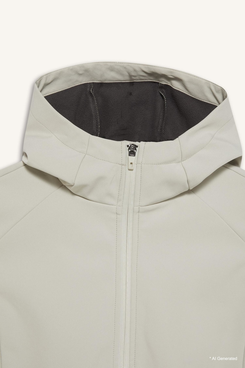 نساء اللون الحجري DeFactoFit Slim Fit Hooded Zip-Up Waterproof Vest