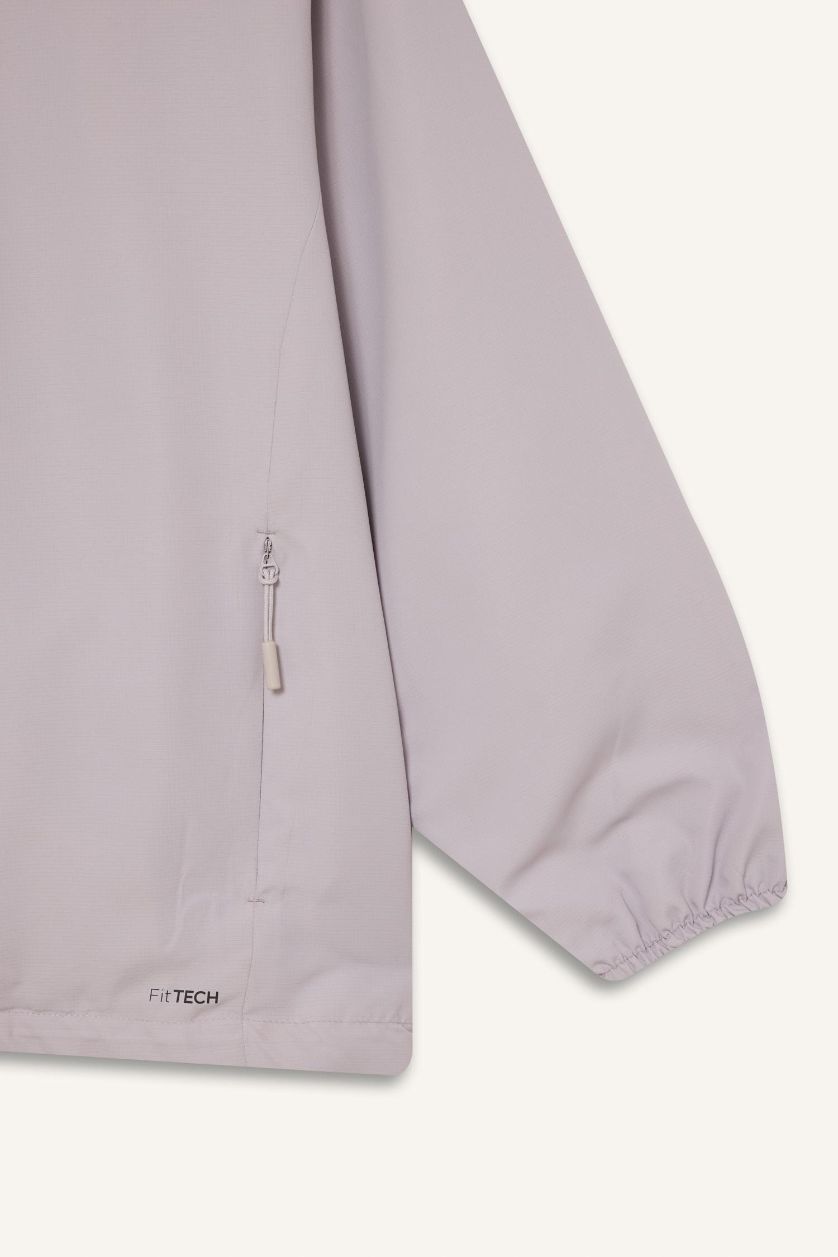 Kadın Lila Su İtici Rüzgar Geçirmez Regular Fit Fermuarlı Cepli Esnek Dokulu Mevsimlik Baharlık Mont