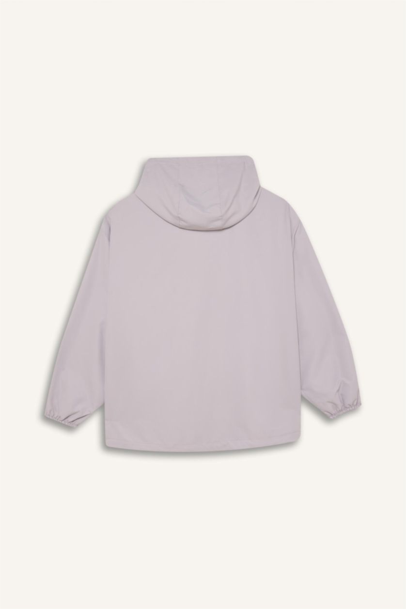 Kadın Lila Su İtici Rüzgar Geçirmez Regular Fit Fermuarlı Cepli Esnek Dokulu Mevsimlik Baharlık Mont
