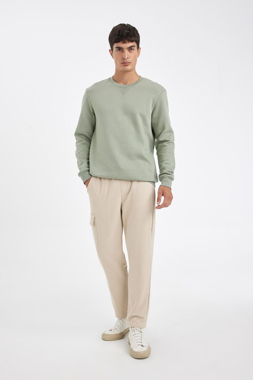 Erkek Taş Eşofman Altı Slim Fit Dar Kesim Kargo Cep Düz Paça 