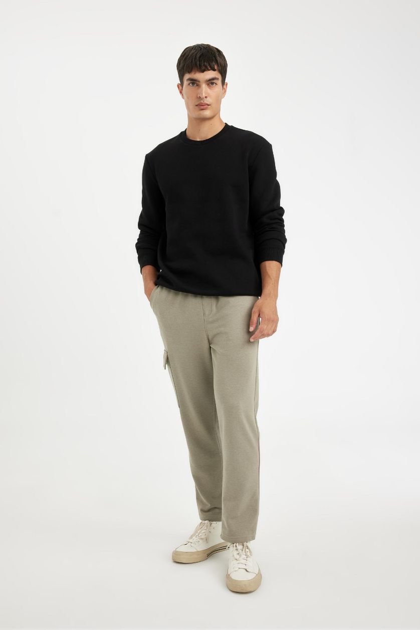 Мужчины Хаки Штаны приталенного кроя прямые