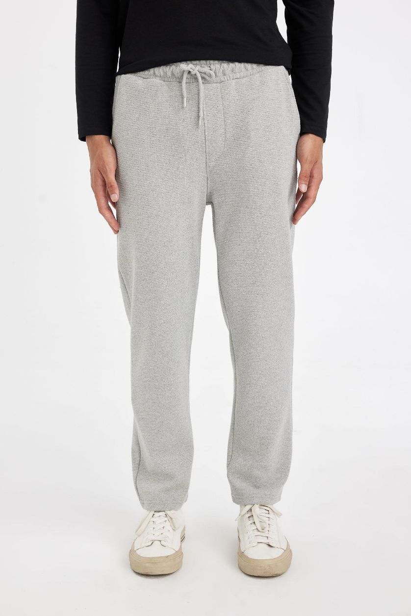 Мужчины Серый меланж Штаны приталенного кроя