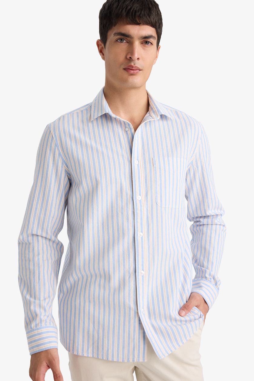 MAN Blue قميص قطن 100% مخطط