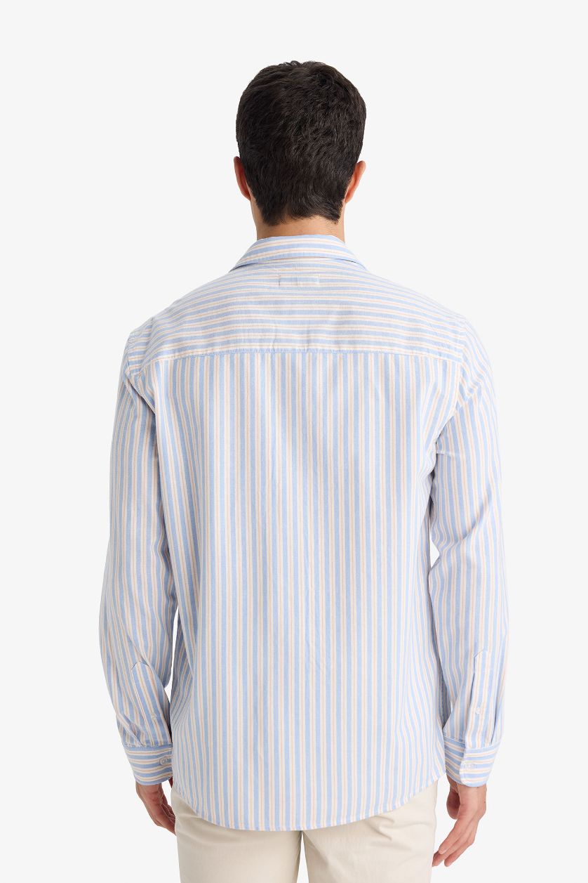 MAN Blue قميص قطن 100% مخطط