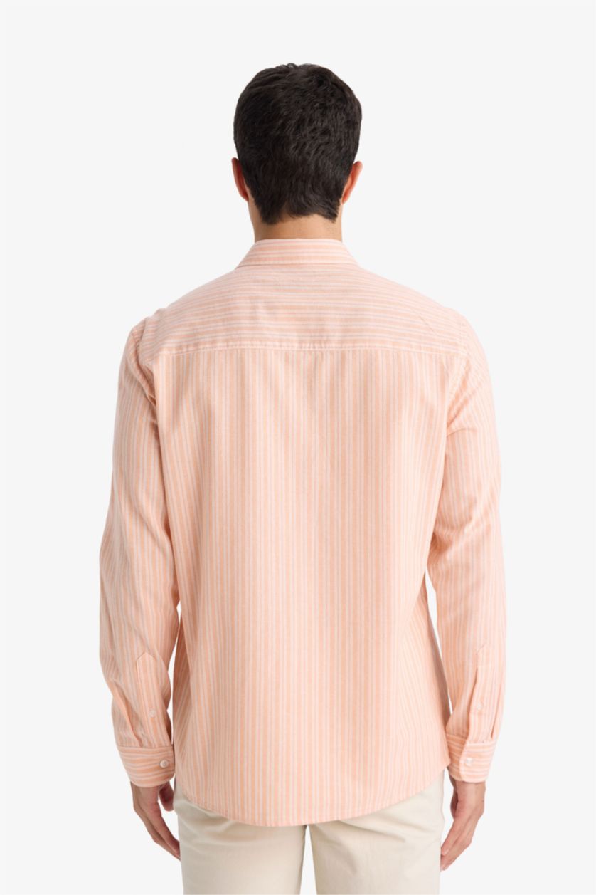 MAN Salmon Cotton Striped Shirt
