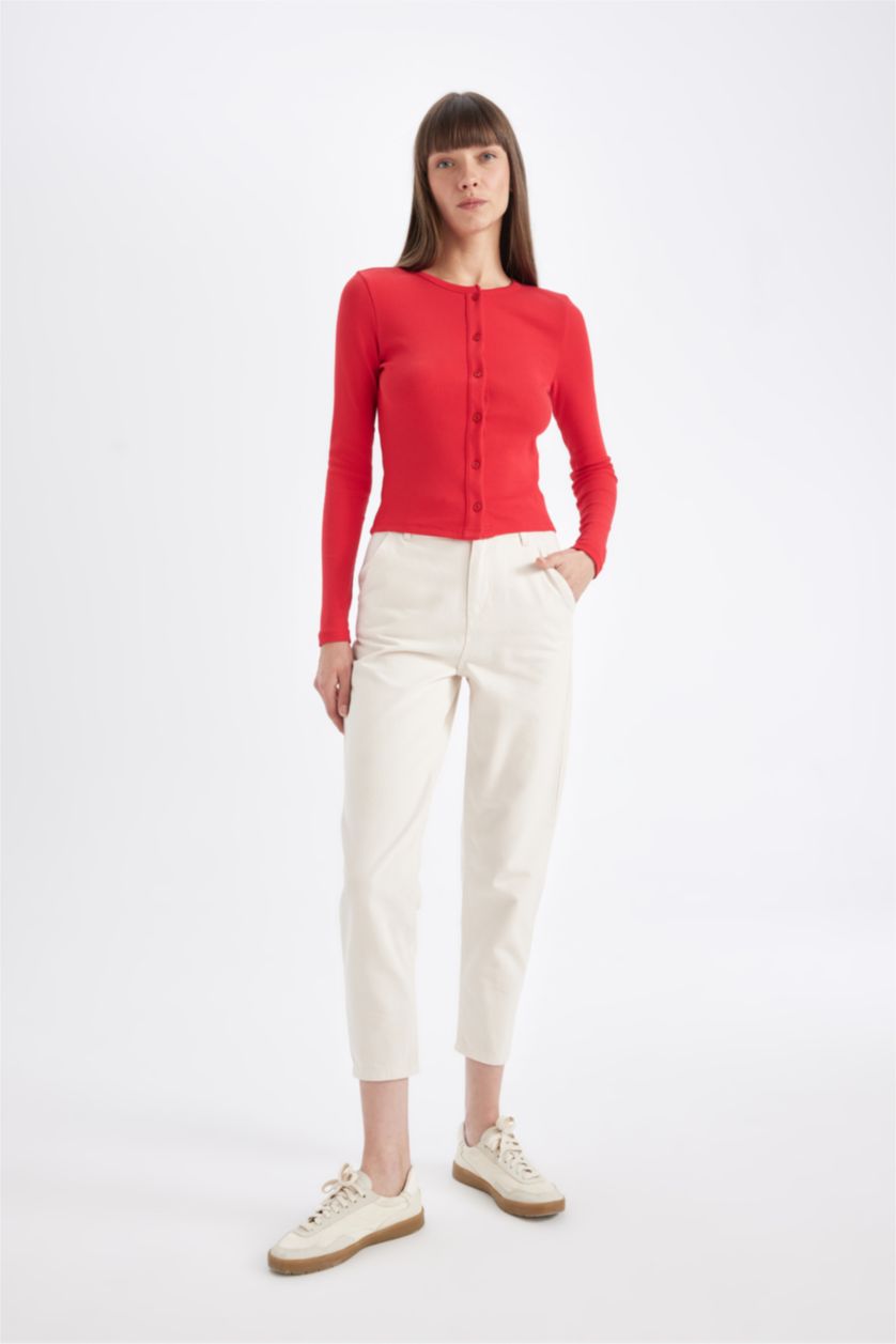 WOMAN Red Slim Fit Crew Neck Camisole Cardigan