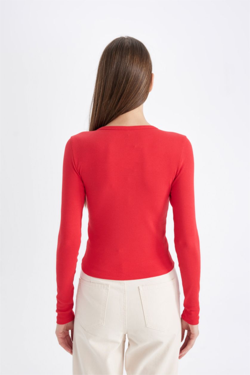 WOMAN Red Slim Fit Crew Neck Camisole Cardigan