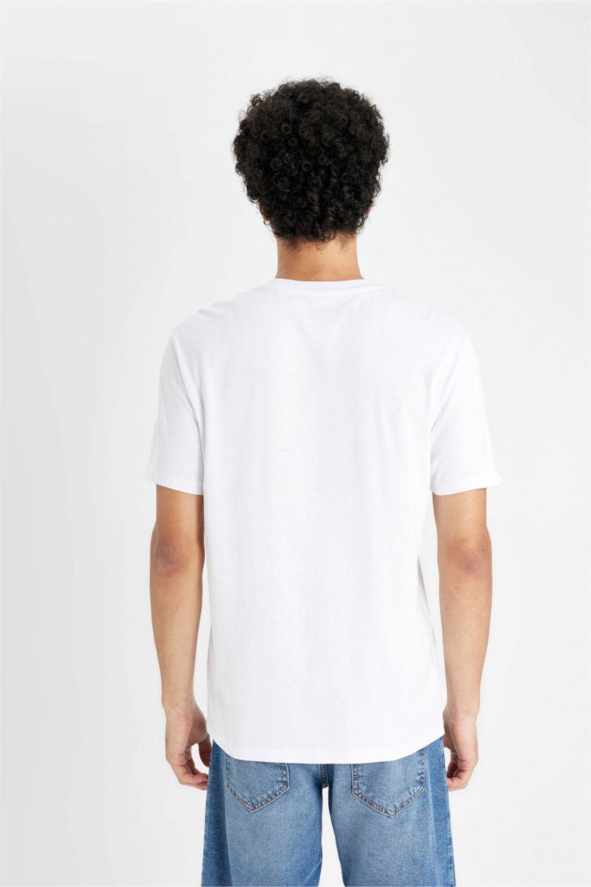 Мужчины Белый Футболка стандартного кроя с принтом